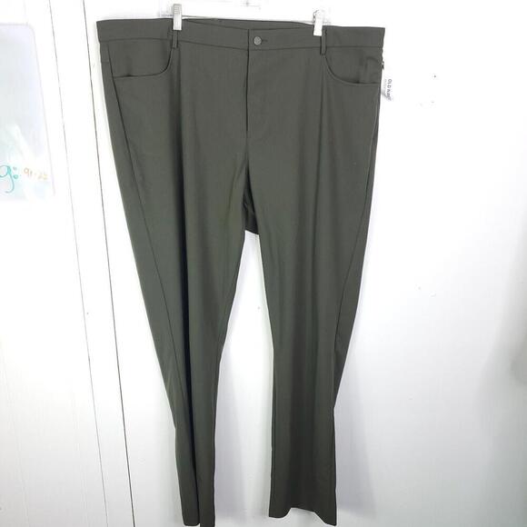 Old Navy Pants Mens 46 Slim Tech Hybrid Dark Green Full Length Four Way Stretch - Picture 1 of 11